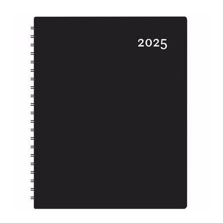 Agenda Maxi Noir Annuel 2025 : Agendas annuels 2025 : De janvier à décembre 2025 : 1 semaine  /  2 pages