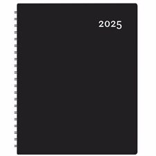 Agenda Maxi Noir Annuel 2025 : Agendas annuels 2025 : De janvier à décembre 2025 : 1 semaine  /  2 pages