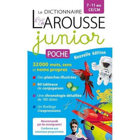 Dictionnaire Larousse junior poche, 7-11 ans, CE-CM : Larousse junior : Édition 2025