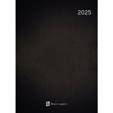 Agenda semainier 2025 : Charcoal : De janvier à décembre 2025 : 1 semaine  /  2 pages