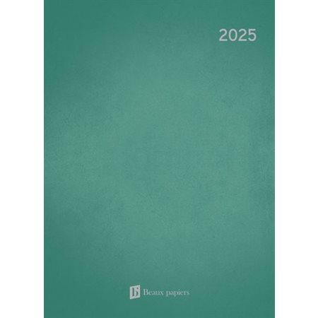 Agenda semainier 2025 : Turcoise : De janvier à décembre 2025 : 1 semaine  /  2 pages