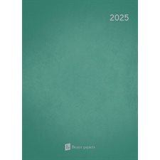 Agenda semainier 2025 : Turcoise : De janvier à décembre 2025 : 1 semaine  /  2 pages