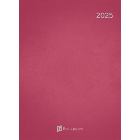 Agenda semainier 2025 : Rose : De janvier à décembre 2025 : 1 semaine  /  2 pages