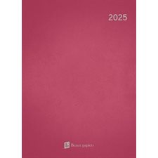 Agenda semainier 2025 : Rose : De janvier à décembre 2025 : 1 semaine  /  2 pages