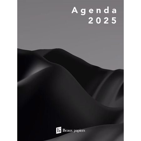 Agenda élégance noire 2025 : De janvier à décembre 2025 : 1 jour  /  1 page