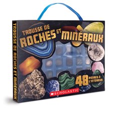 Trousse de roches et minéraux : 6 + : 48 pierres à l'intérieur + 1 livre de 48 pages + 1 présentoir étiqueté