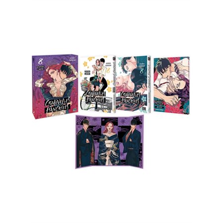 Criminelles fiançailles T.08 : Coffret : Edition limitée avec une jaquette réversible, un paravent orné d'une illustration exclusive et un livret d'archives commentées par l'auteur : Manga : ADT : SE