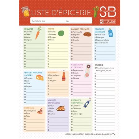 Listes d'épicerie Salut Bonjour : Pour vous simplifier la vie !