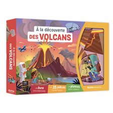 Coffret : A la découverte des volcans : A la découverte de : 6 ans et + : Un livre documentaire + 35 pièces magnétiques + 1 plateau géant aimanté