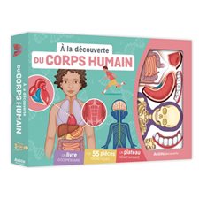 Coffret : A la découverte du corps humain : Mes premiers coffrets d'apprentissage : 6 ans et + : 1 livre documentaire + 55 pièces magnétiques + 1 plateau géant aimanté