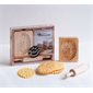 Coffret : La biscuiterie de Kiki : 1 livre de recettes pour réaliser biscuits et sablés + 1 rouleau à pâtisserie + 1 moule à biscuit en bois gravé