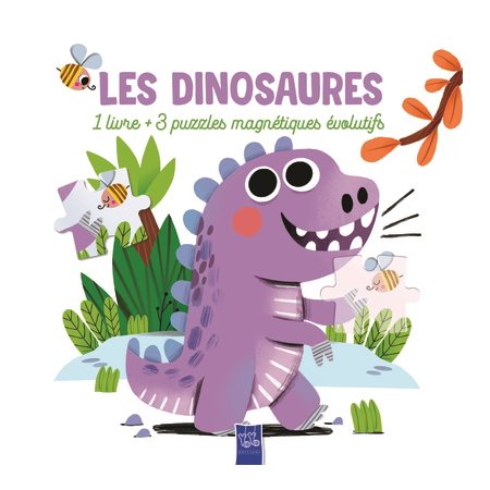 Les dinosaures : 1 livre + 3 puzzles magnétiques évolutifs