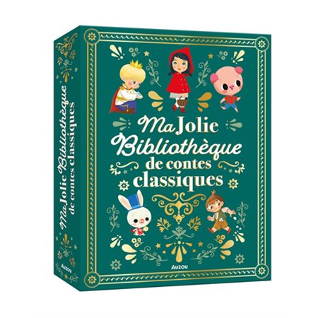 Ma jolie bibliothèque de contes classiques : Les p'tits classiques : La moufle; Blanche-Neige; Jacques et le haricot magique; la Princesse au petit pois; le Petit Poucet, etc.