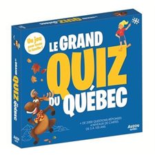 Le grand quiz du Québec : 5 à 105 ans; 2 à 5 joueurs : 5 casse-têtes; 1 dé; 5 pions; 1 plateau de jeu + 420 cartes à 4 niveaux