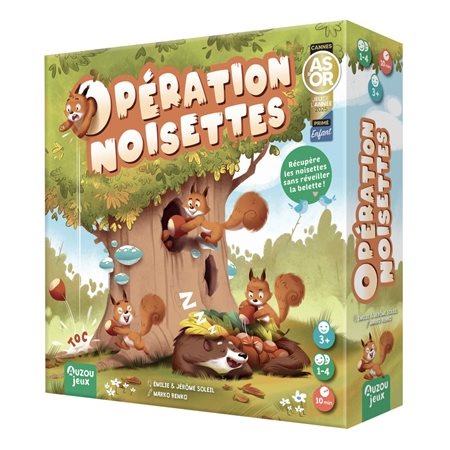 Opération noisettes : Récupère toutes les noisettes, sans réveiller la belette ! : Auzou jeux : 3+ : 1-4 joueurs