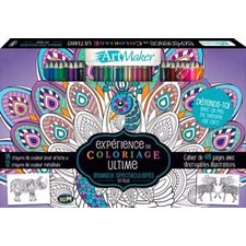 Coffret : Animaux spectaculaires et plus : Expérience de coloriage ultime : 18 crayons de couleurs pour artites et 12 crayons de couleur métallisés + cahier de 48 pages