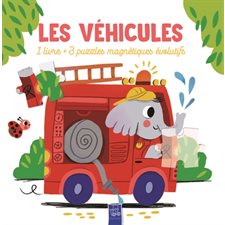 Les véhicules : 1 livre + 3 puzzles magnétiques évolutifs