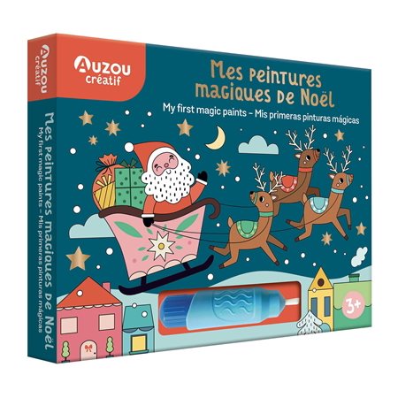 Mes premières peintures magiques de Noël : 10 tableaux + 1 pinceau magique : Auzou créatif : 3 +