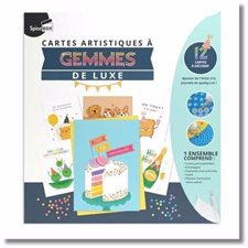 Coffret : Cartes artistiques à gemmes de luxe : Cartes pré-imprimées; enveloppes; diamants d'art pré-triés; stylet; plateau d'artisanat