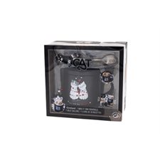 Coffret : Sweetie cat : 20 recettes de boissons & mignardises : Contient 1 mug + son couvercle + 1 jolie cuillère patte de chat