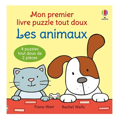 Les animaux : 4 puzzles tout doux de 2 pièces : Livre cartonné