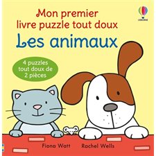 Les animaux : 4 puzzles tout doux de 2 pièces : Livre cartonné