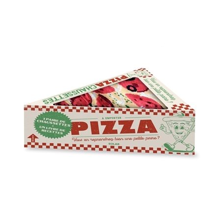 Coffret : Pizza à emporter : Comprend 1 paire de chaussettes + 1 livre de recettes