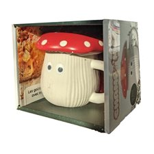 Coffret : Champi'mug : Comprend 1 mug champignon et son couvercle en céramique + 1 livre de 10 recettes de goûters automne / hiver