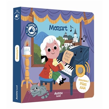 Mozart : 6 puces sonores : Livre cartonné