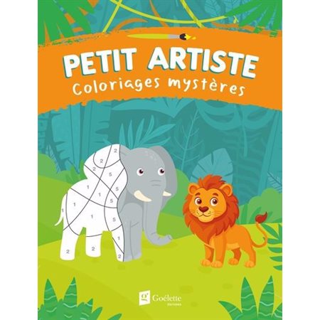 Lion et éléphant : Petit artiste : Coloriages mystères