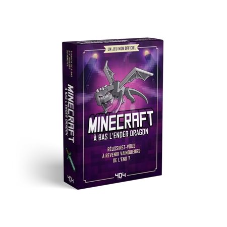 Minecraft : A bas l'Ender dragon ! : Le jeu de cartes : 3 à 5 joueurs; 8+ : 30 minutes