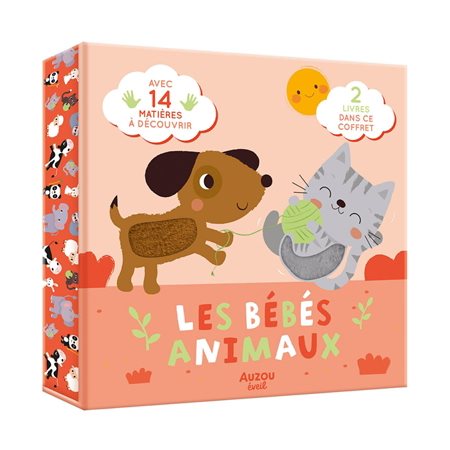 Les bébés animaux : 2 livres dans ce coffret : Avec 14 matières à découvrir : Les p'tits tout doux