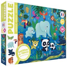 Les animaux : Puzzle cherche et trouve des tout-petits : 2 + : 24 pièces