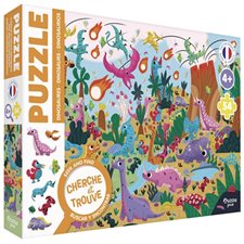 Les dinosaures : Puzzle cherche et trouve : 4 et + : 54 pièces