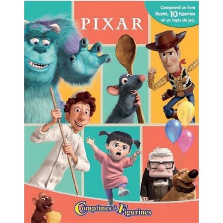 Pixar : Comptines et figurines : Comprends 1 livre illustré, 10 figurines et 1 tapis de jeu