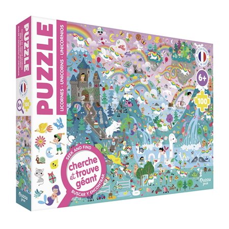 Puzzle cherche et trouve : licornes