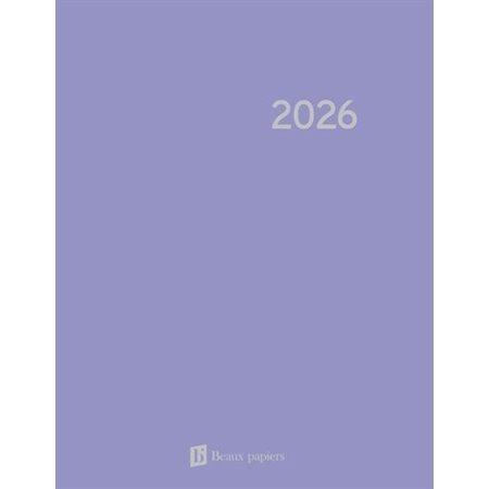 Agenda hebdomadaire 2026 : Lilas : De janvier à décembre 2026 : 1 semaine  /  2 pages
