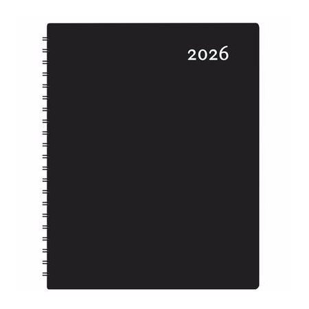 Maxi noir : Agenda 2026 : De janvier à décembre 2026 : 1 semaine  /  2 pages