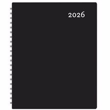 Maxi noir : Agenda 2026 : De janvier à décembre 2026 : 1 semaine  /  2 pages