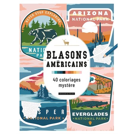 Blasons américains : 40 coloriages mystère !