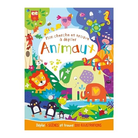 Animaux : Mon cherche et trouve à déplier : Livre cartonné