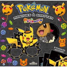 Pokémon : Masques à gratter : Halloween : 8 masques + 1 bâtonnet