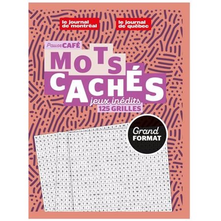 Mots cachés (Grand format) T.02 : Jeux inédits : 125 grilles : Pause café