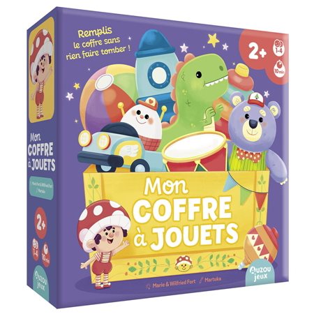 Mon coffre à jouets : Remplis le coffre sans rien faire tomber ! : Contient 1 double plateau vertical; 18 tuiles jouet + 2 fonds de coffre : 2-5 ans; 1-4 joueurs; 10 minutes