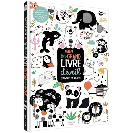 Mon très grand livre d'éveil en noir et blanc : Un format géant avec un miroir inclus :  Livre cartonné