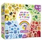 Les couleurs : Mon jeu de cherche et trouve des tout-petits : 2-5 ans; 1-4 jouerus; 10 minutes : 60 tuiles épaisses pour les petites mains + 4 plateaux recto verso et 6 jeux différents
