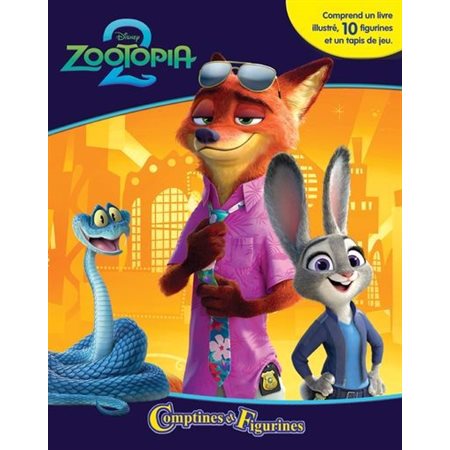Disney Zootopia 2 : Comptines et Figurines : 3 ans et + : Comprend 1 livre illustré, 10 figurines et 1 tapis de jeu