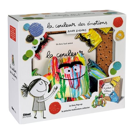 Coffret : La couleur des émotions : Le livre pop-up + la peluche multicolore collector