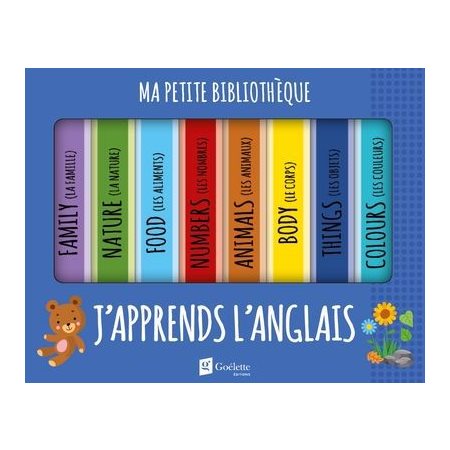 Ma petite bibliothèque - J'apprends l'anglais : Coffret d'imagiers : Colors; things; body; animals; numbers; food; nature; family : Livres cartonné