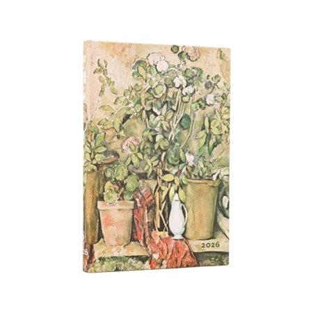 Pots en Terre cuite et Fleurs de Cézane : Agenda 12 mois 2026 : 1 semaine  /  2 pages : Horizontal : Mini : Couverture rigide